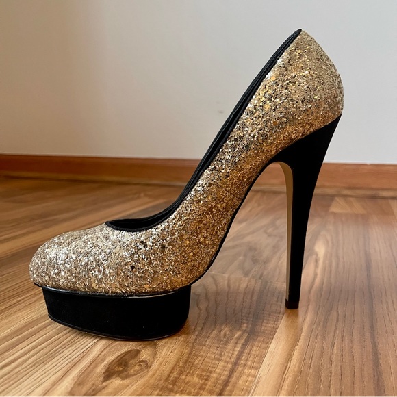 Velvet Platform & Sequin Body Heels - Picture 11 of 12